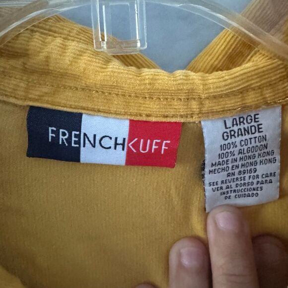 Vintage French Kuff Yellow Gold Button Down Shirt Size Large - Picture 2 of 4